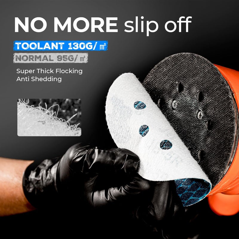 toolant Diamond Shape 5 Inch 60 Grit Sanding Disc, Revolutionary Patent 8 Hole Hook and Loop Sanding Discs for Random Disc Sanders & Orbital Sanders (50Pack) by - Image 5